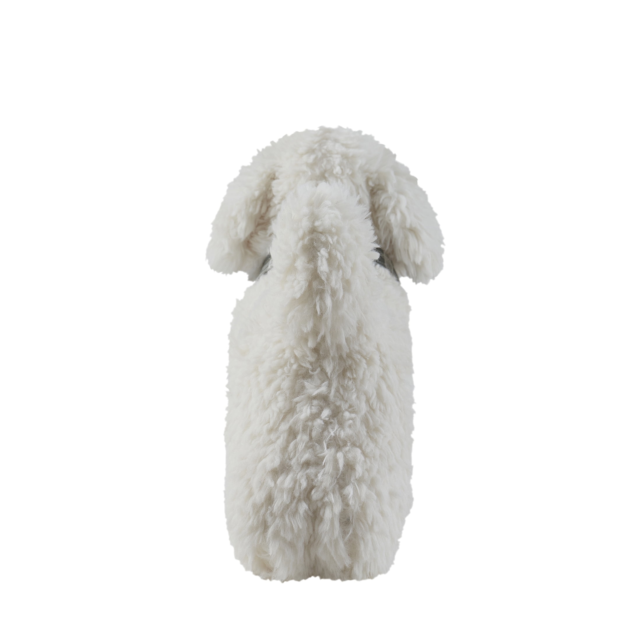 My Texas House 12" x 17" Bonnie Ivory Stuffed Faux Fur Toy Dog Decorative Pillow