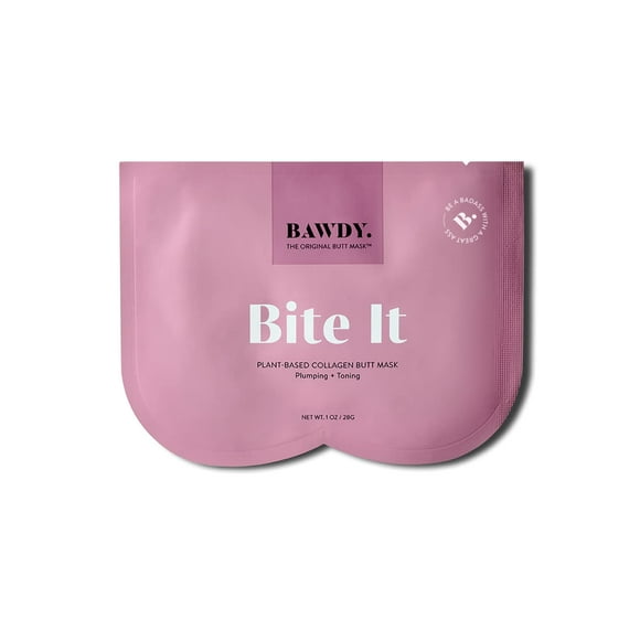 Bawdy Bite It - Plant Based Collagen Butt Mask - Hydrating + Toning Beauty Mask For Your Butt - 2 Sheets One For Each Cheek - Clean Beauty Mask For Your Butt (2 Sheets - Single Use)