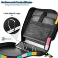 thumbnail image 4 of FORMRS Zipper Binder with Shoulder Strap 2-inch Ring 500 Sheet Capacity File Bag, Blue Checkered Pattern, 4 of 5