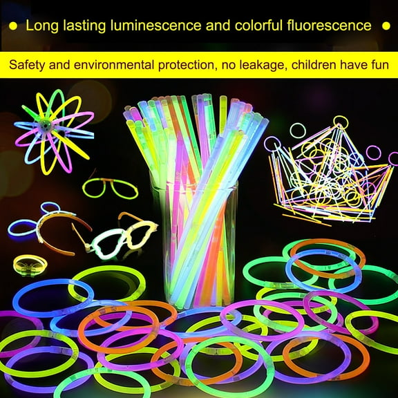 Meitianfacai Glowsticks 100pcs, Light Sticks for Concert, Wedding and Birthday Party, Multicolor