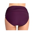 thumbnail image 2 of Women's Swim Bikini Bottom Ruched Soft Cozy Retro Knickers Athletic Swimsuit, 2 of 5