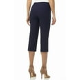 thumbnail image 3 of Rekkuna Women's Comfort Stretch Pull-On Straight Leg Capri Pant with Buttons at the Waist (14, Navy), 3 of 5