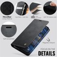 thumbnail image 4 of CaseMe Calf Leather Lining Microfibre Wallet Case For iPhone 18 Pro Max 6.9-inch with RFID Blocking,Magnetic Closure,Card Slots,Cash Slot,Kickstand,Shockproof Flip Folio Protective Phone Case,Black, 4 of 13
