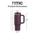 thumbnail image 5 of RTIC 30 oz Insulated Tumbler with Handle, Ceramic Lined, Leak-Resistant Straw Lid, Plum, 5 of 9