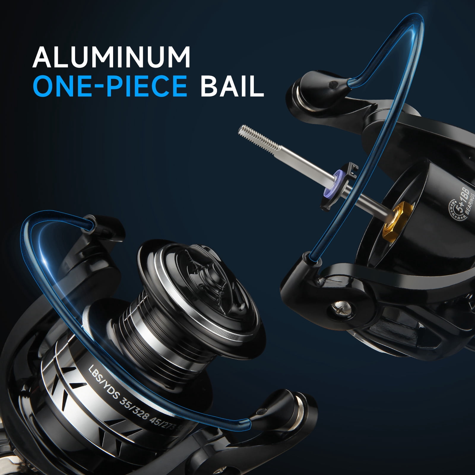 HAUT TON LT5000  Metal Spinning Fishing Reel, Freshwater and Saltwater Fishing Reels, 5+1 Stainless Steel BB, 33Lbs Max Drag, CNC Aluminum Handle for Casting Reel