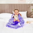 thumbnail image 2 of Wearable Blanket Hoodie for Kids, Sherpa Oversized Sweatshirt Blanket Flannel with Hood Pocket and Sleeves, 2 of 9