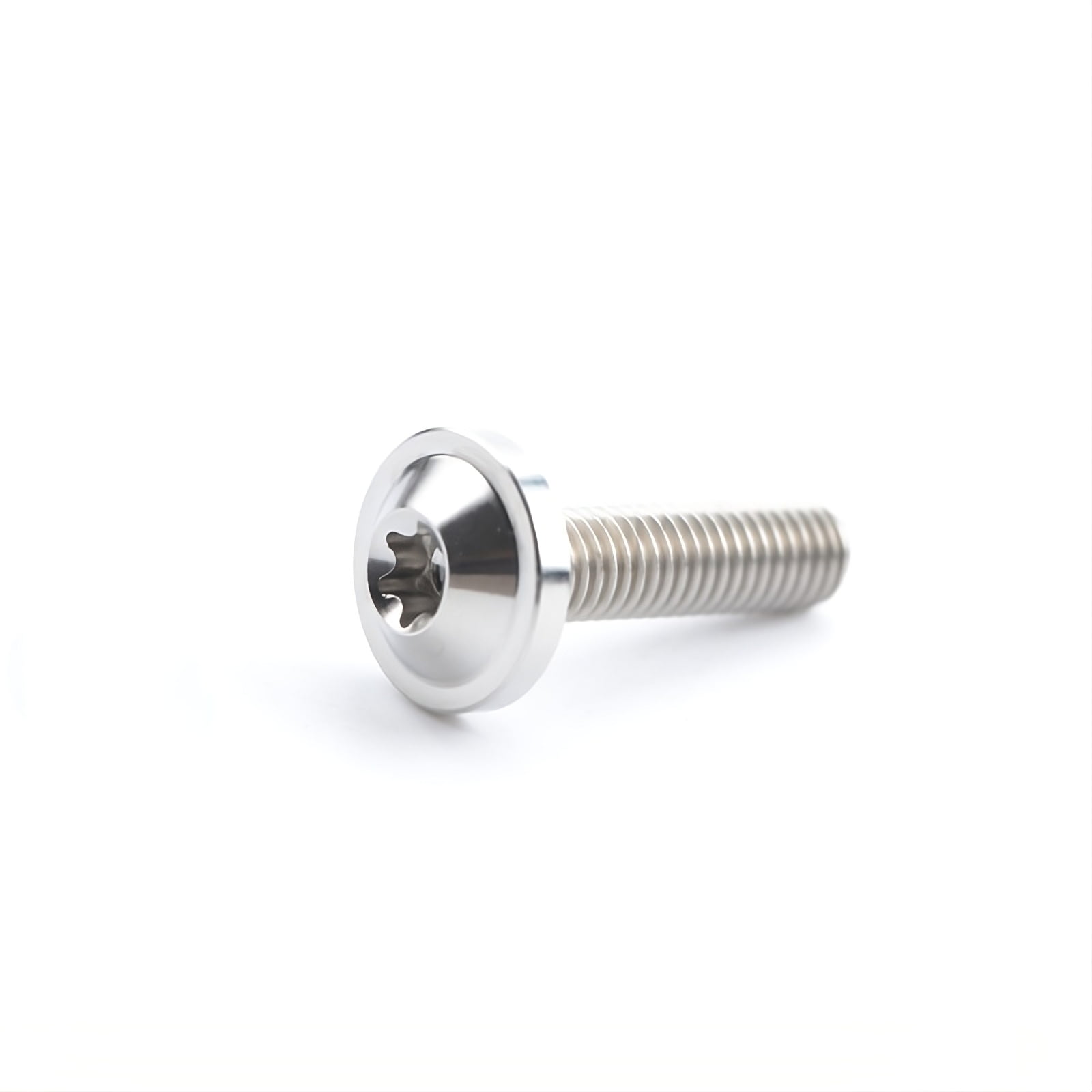 4pcs Titanium Ti M6x70mm Button Torx Head Bolt Screw for Bicycle Motorcycle M6x70, Silver