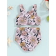 thumbnail image 3 of Bagilaanoe Toddler Baby Girls Swimsuits 2 Piece Bikinis Set Floral Print Tankini Tops + Shorts 6M 12M 18M 24M 3T 4T Kids Swimwear Bathing Suit Beachwear, 3 of 8