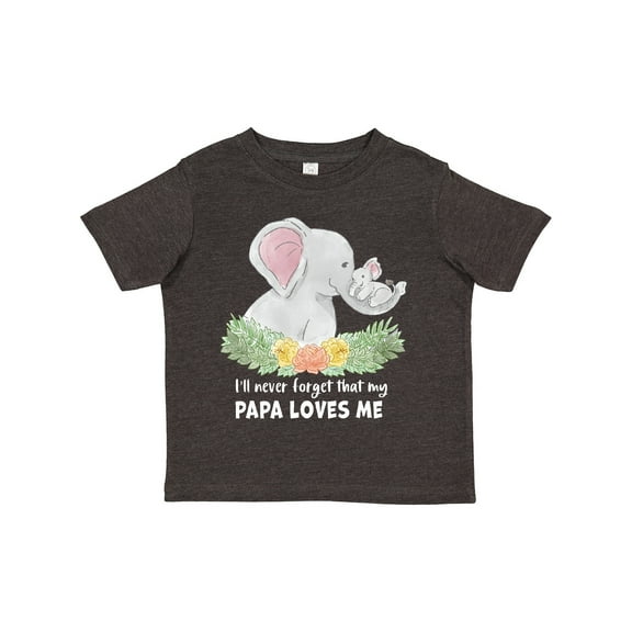 Inktastic I'll Never Forget That My Papa Loves Me with Cute Elephants Boys or Girls Toddler T-Shirt