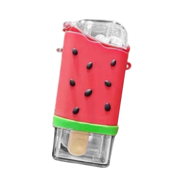 Ounissouiy Donut Ice Cream Kids Straw Cup Botella de agua portátil a prueba de caídas a prueba de fugas con cuerda colgante Utensilios de cocina verde
