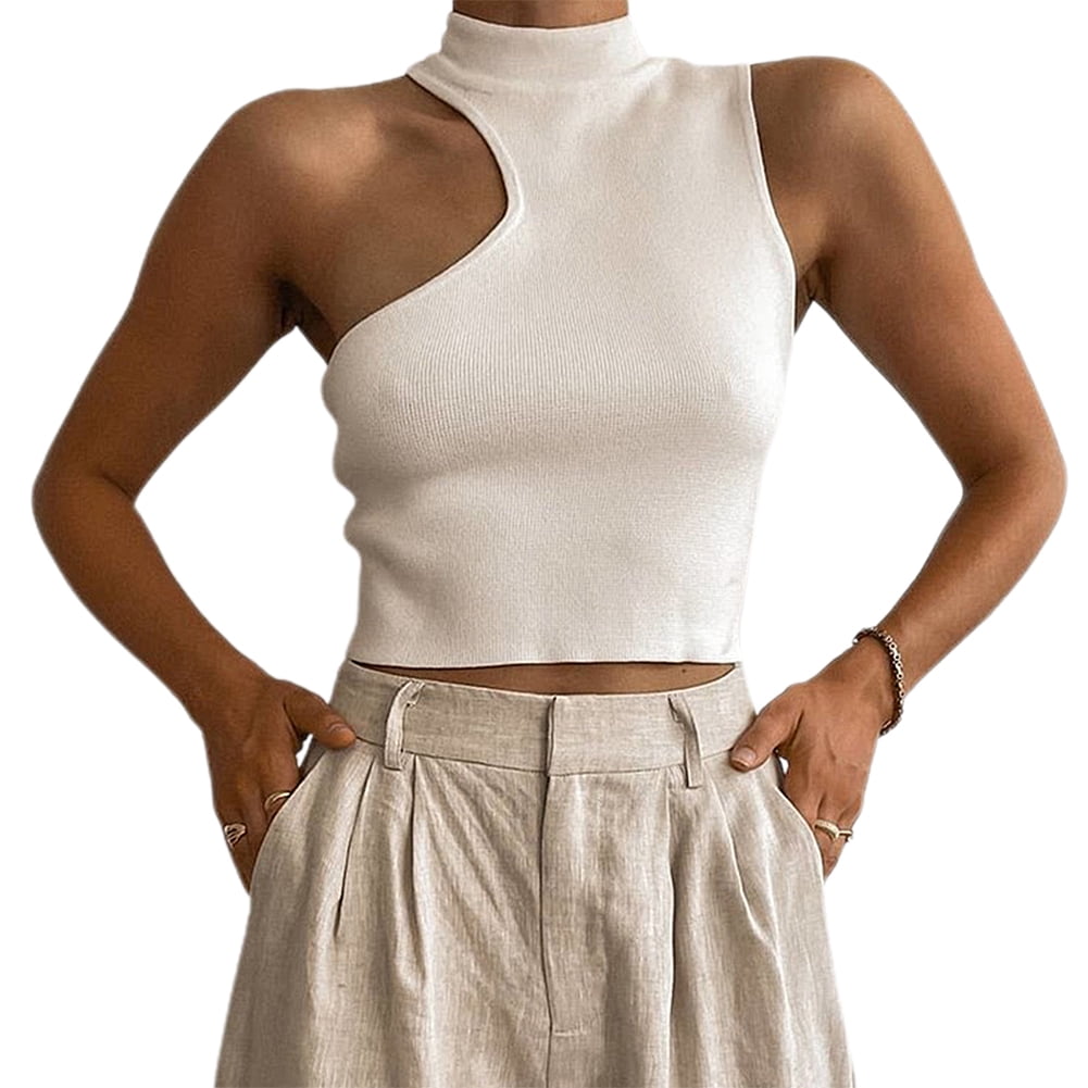 knitted turtleneck crop top