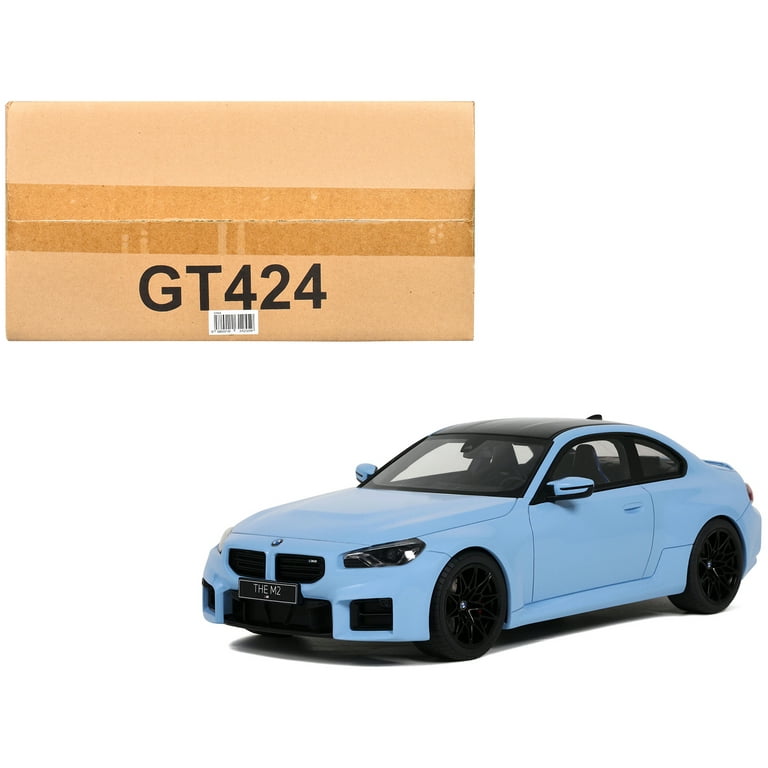 Diecast BMW M2 G87 Light Blue with Black Top 1/18 Model Car
