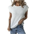 thumbnail image 3 of ZyeKqe Womens Cap Sleeve Tops Tie-Dying Crewneck Shirts Casual Loose Fitted Tees Top Summer Outfits, 3 of 8