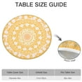 thumbnail image 6 of 44in Round Tablecloth with Elastic Edge, Waterproof Fitted Table Cover for 36-44" Tables, Boho Theme Polyester Reusable Table Cloths Wipe Clean for Picnic, Dining, Outdoor Use and Party Decor, 6 of 7