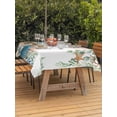 thumbnail image 2 of Outdoor Tablecloth with Umbrella Hole and Zipper, Beach Coastal Rectangle Table Cloth 60x120 Inch Waterproof Tablecloth, Summer Nautical Coral Shell Botanical Picnic Table Cover for Patio Camping, 2 of 7