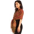 thumbnail image 3 of Sakkas Double Layer Jacquard Paisley Pashmina Shawl / Wrap / Stole - Black - One Size, 3 of 5