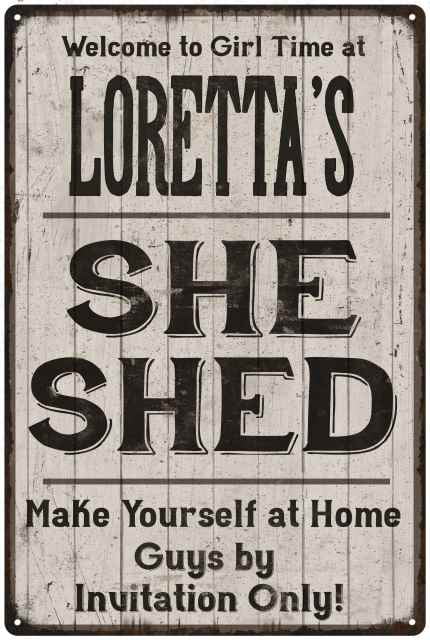 She Shed Watermelon Metal Sign  8"x12" ADD YOUR NAME Lady Cave Women Cave NO MEN 