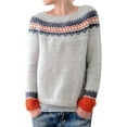 thumbnail image 3 of Women's Oversized Crewneck Knit Sweater - Long Sleeve Pullover Soft Fabric for Casual Daily Wear, 3 of 8