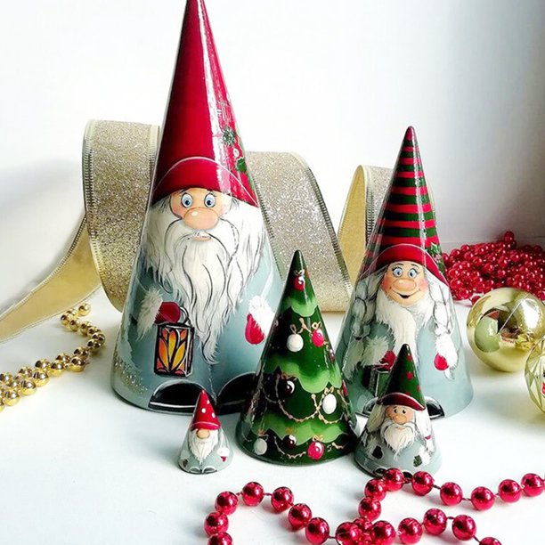 Muñecas anidadas rusas - 5 piezas de juguete de madera de gnomos lindos para decoración (sin base)