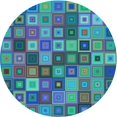 thumbnail image 1 of Ahgly Company Tapis Rond Lavable en Machine Intérieur Transitionnel Bleu Azur, 6 Pieds Rond, 1 of 7