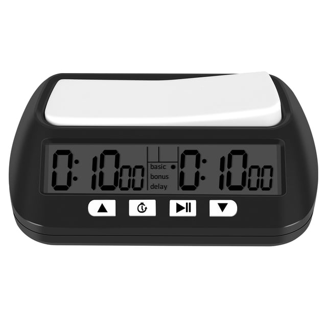 Reloj de Ajedrez, Temporizador Ajedrez Digital y Juego, Profesional PortáTil Multiusos Negro