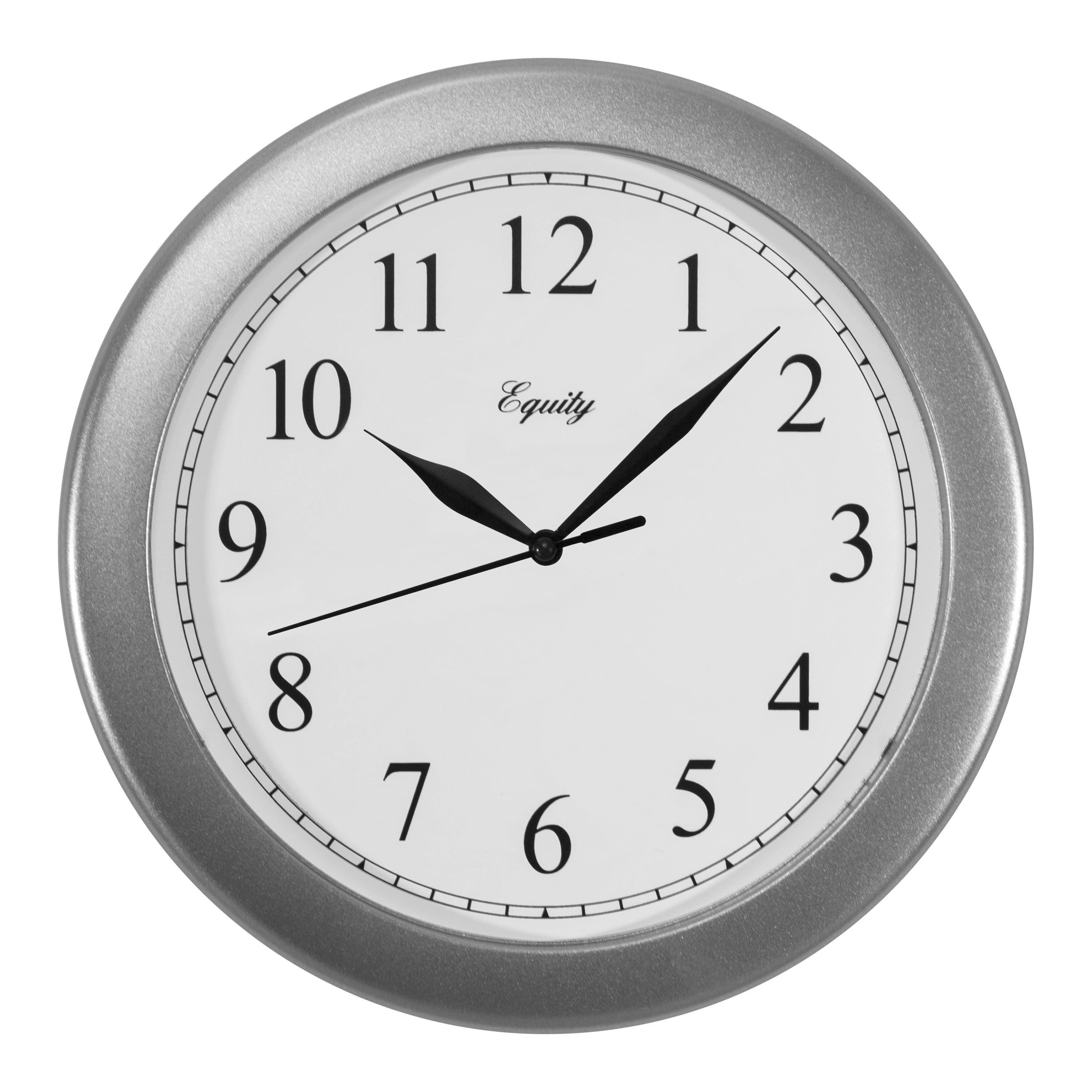 8108 Advance Time Technology 10" Analog Quartz Wall Clock Silver 