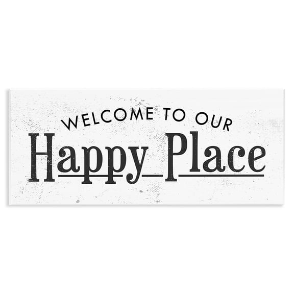Stupell Industries Cottage Welcome to Our Happy Place Design Wall Plaque Art, 17 x 7, by Lil' Rue