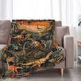 thumbnail image 4 of Dinosaur Throw Blanket Dino Gifts for Kids Girls Boys Adults Women Men Soft Cozy Warm Plush Fluffy Fuzzy Fleece Blanket Birthday Festival Home Decor, 4 of 5