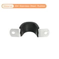 thumbnail image 4 of Unique Bargains 22Pack 1' Cable Clamp U Shape Stainless Steel Rubber Cushioned Pipe Strap, 4 of 5
