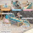 thumbnail image 3 of Qaba 8-in-1 Pikler Triangle Set – Foldable Wooden Climbing Arch & Ramp for Playtime, Blue | Indoor Gym & Balance Toy for Home Use, 3 of 7