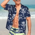 thumbnail image 4 of Uemuo Dragon Printed Regular Fit Short Sleeve Casual Hawaiian Shirt for Men,Aloha shirt,Tropical shirt,Floral print shirt,Vacation Beach shirt-, 4 of 9