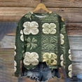 thumbnail image 1 of Xuyuer St. Patrick's Day Round Neck Sweatshirt for Women Lucky Shamrock Long Sleeve Shirt Ireland Gift Clover Print Fit Casual Pullover Fashion Loose Tops, 1 of 5