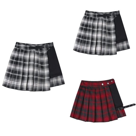 Antinious Mini Skirts for Women,Skirts for Women Trendy,Dresses for Women Casual Waistband Dress With Zipper Dress,Black,XL