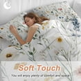 thumbnail image 4 of Spring Flowers 4 Piece Duvet Cover Set Queen Size Watercolor Colored Floral Garden Soft Bedding Set Comforter Cover, 1 Duvet Cover 1 Flat Sheets and 2 Pillowcases, 4 of 9