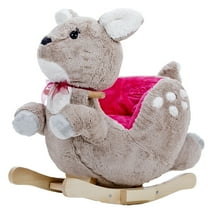 Gerardo's Toys: Little Rockers - Deer - Wooden Plush Ride-On Rocking Animal Toy, Plays Music, Removable Soft Fabric Cover, Toddler & Kids Ages 24mo 