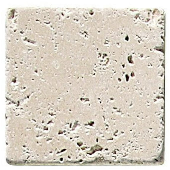 Light, Ivory, White, Chiaro Tumbled Travertine  SQFT (4x4 Tile)