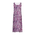 thumbnail image 3 of Vestido de Verano para las Mujeres sin Mangas Lino-Look Impreso Maxi, Suelto Fluido Y Vestido Sexy de Moda para las Mujeres, 3 of 4