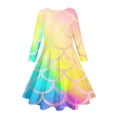 thumbnail image 3 of XDZJLR Robes pour Filles Imprimé Graphique Col Rond Manches Longues Fête Princesse Mince Doux Mode pour Enfants Vêtements en Ligne, 3 of 3