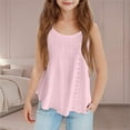 thumbnail image 2 of Miluxas Girls Eyelet Flowy Tank Tops Cute Summer Spaghetti Strap Tops Kids Fashion Embroidery Sleeveless Shirts Pink 14 Years, 2 of 8