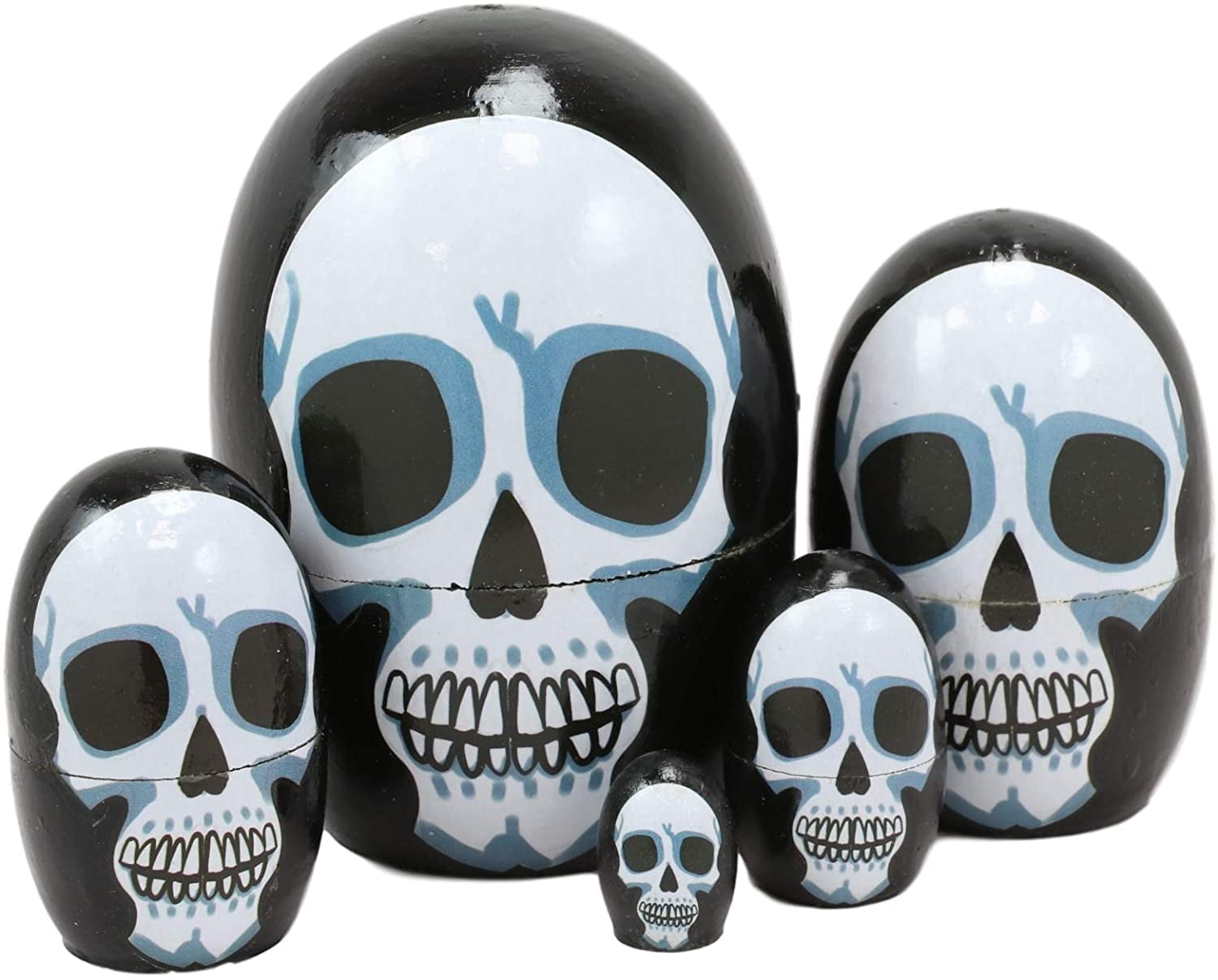 Day Of The Dead Skeleton Skull Face Nesting Dolls Matroyshka Babushka Figurines 