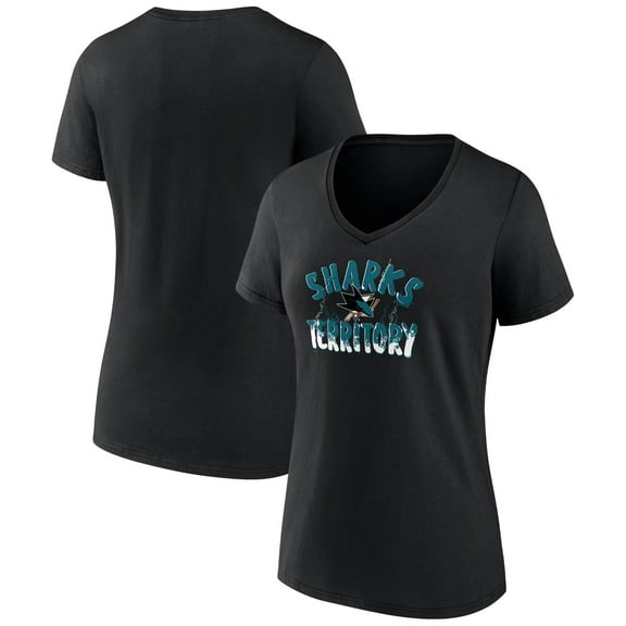 Women's Black San Jose Sharks Active Edge V-Neck T-Shirt