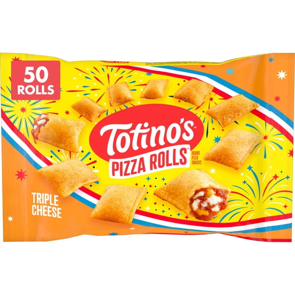Totino's Pizza Rolls, Triple Cheese Flavored, Frozen Snacks, 50 Rolls, 24.8 oz