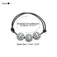 thumbnail image 2 of Uxcell 11mm Pulseras de encanto de voleibol, pulseras de cuentas deportivas, pulseras inspiradoras, negro y blanco, 12 piezas, 2 of 7