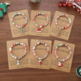 thumbnail image 5 of Zeranth Christmas Charm Bracelet with Card,Santa Snowflake Sock Charm Colorful Handmade Bead Stacked Bracelet Jewelry Kids Xmas Gift, 5 of 7