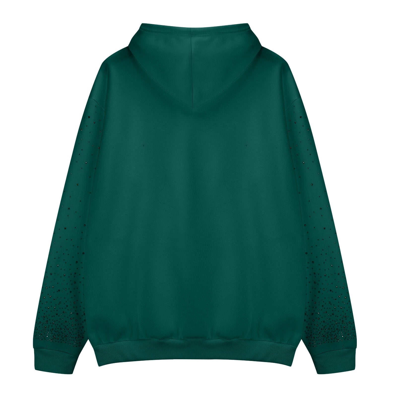 Women's Rhinestone Encrusted Hooded Sweatshirt, Comfortable Fleece Lined Pullover with Sparkle Design, Fashionable Casual Winter Wear for Autumn and Winter Seasons, Daily Use and Cold Weather