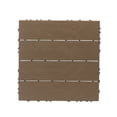 thumbnail image 3 of 12"x12" Interlocking Deck Tiles, 27Pcs Square Plastic Outdoor Flooring for Backyard Garden Deck Poolside, All-Weather & Waterproof Patio Flooring, Straight-Dark Brown, 3 of 5