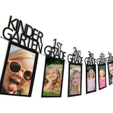 Graduation Photo Banner for 2023 Party Decorations, Kindergarten to 12th Grade Graduation Picture Banner, Middle School, High School College Graduation Party Supplies Black SG063BK