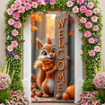 thumbnail image 5 of Cartoon Squirrel Welcome Sign Wood Background Fall Leaves Banner for Home Decor Party Seasonal Decoration Event, 5 of 9