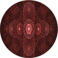 thumbnail image 1 of Ahgly Company Indoor Square Patterned FireBrick Red Area Rugs, 3' Square, 1 of 6