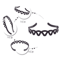 thumbnail image 3 of Set of 2 Black Plastic Sharks Tooth Hair Comb Headband, 3 of 5